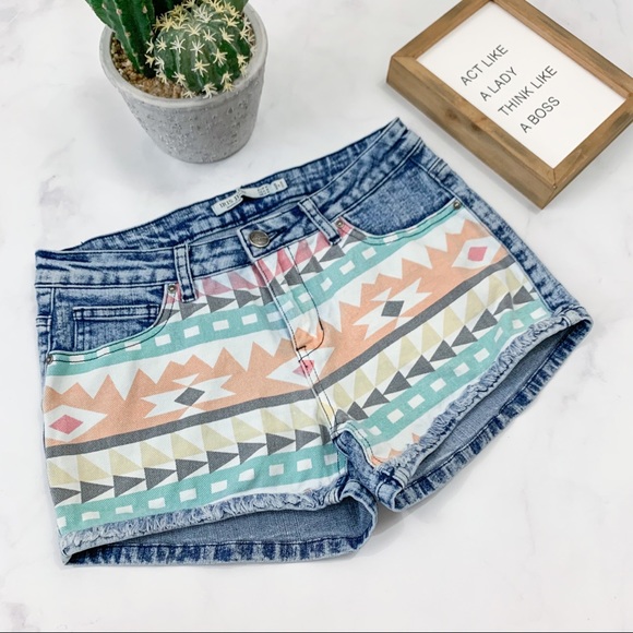 iris Pants - Iris Jeans Aztec Frayed Shorts